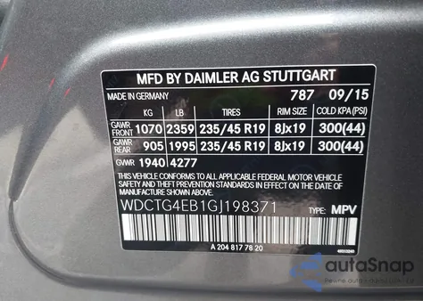 2016 Mercedes-Benz Gla 250 из США, поврежденный, VIN WDCTG4EB1GJ198371